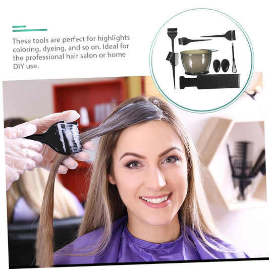1 Set Hair Coloring Kit Hair Dye Kit Hair Dye Supplies Color Bowls for Hair Salon Hair Dye Bowl Hair Dye Applicator Hair Foiling Board Brush Color for Hair Stylist Black Plastic